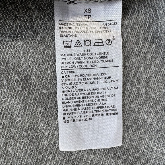 BANANA REPUBLIC Full Zip Hoodie Jacket Womens XS Gray Lightweight 754755-03 Soft - Picture 12 of 13